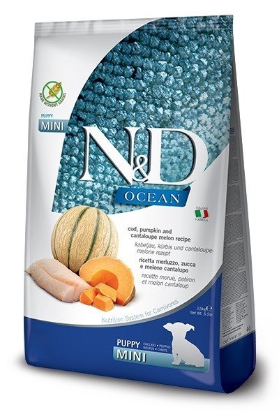 FARMINA N&D Ocean Dog Cod, Pumpkin, Cantaloupe Melon Puppy Mini - sucha karma dla psa - 2.5 kg