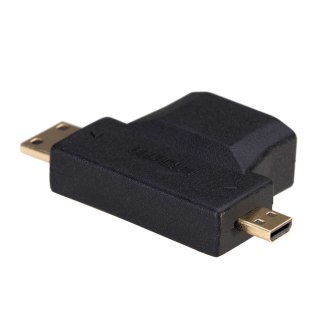 Adapter Akyga AK-AD-23 (HDMI F - Micro HDMI, Mini HDMI M; kolor czarny)