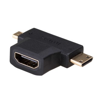 Adapter Akyga AK-AD-23 (HDMI F - Micro HDMI, Mini HDMI M; kolor czarny)