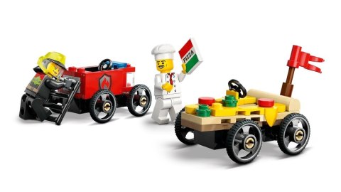 LEGO CITY 60458 Zestaw wyścigówek: pizza kontra wóz strażacki