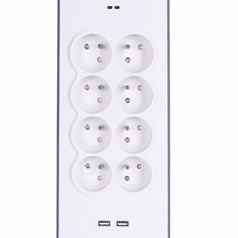 Listwa zasilająca Belkin Power Surge 8-PORT + 2xUSB-A 18W 900J 2m Grey/White