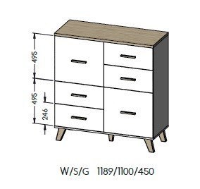 Zestaw LOTTA 2 (KOM1502D3S+ KOM1102D4S+WIT+ ŁAW110)