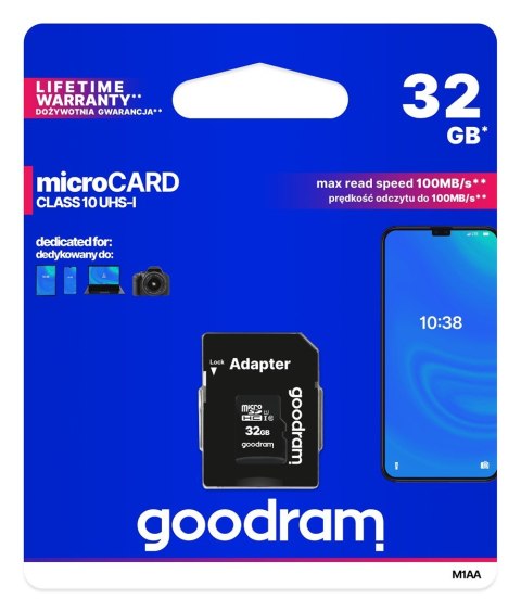 Karta pamięci GoodRam M1AA-0320R12 (32GB; Class 10; + adapter)