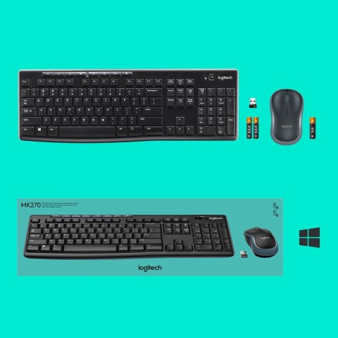 Klawiatura membranowa Logitech MK270 920-004508 (USB (Radio 2.4 GHz); kolor czarny)