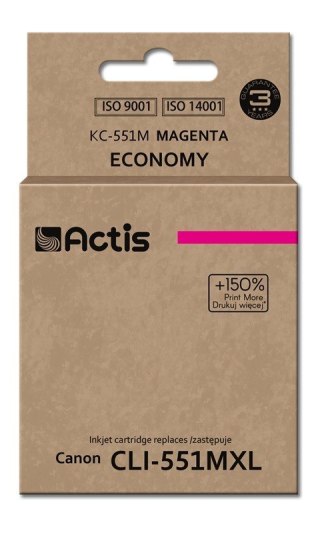 Actis KC-551M Tusz (zamiennik Canon CLI-551M; Standard; 12 ml; czerwony)