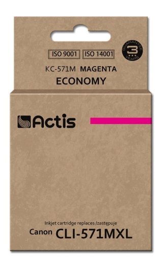 Actis KC-571M Tusz (zamiennik Canon CLI-571M; Standard; 12 ml; czerwony)