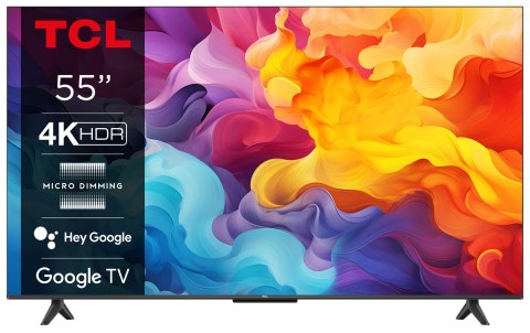 Telewizor TCL 55P655 55" 4K Ultra HD Google TV Dolby Atmos DVB-T2 Tytan