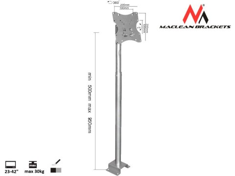 Uchwyt ścienny do telewizora Maclean MC-504S (Obrotowy, sufitowy, Uchylny - 42"; max. 30kg)