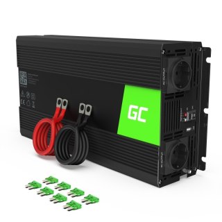 GREEN CELL PRZETWORNICA INV19 24V-230V 1500W/3000W CZYSTA SINUSOIDA