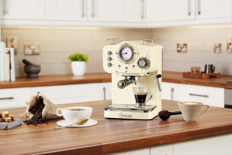 Ekspres ciśnieniowy Swan Espresso Coffee Machine SK22110CN (1100W; kolor kremowy) (WYPRZEDAŻ)