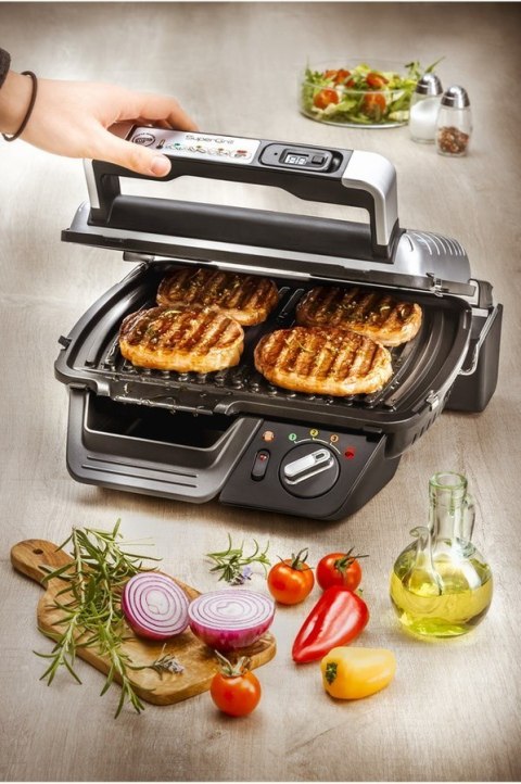 Grill Tefal GC451B12 (Tradycyjny z rusztem; 2000W; kolor srebrny)