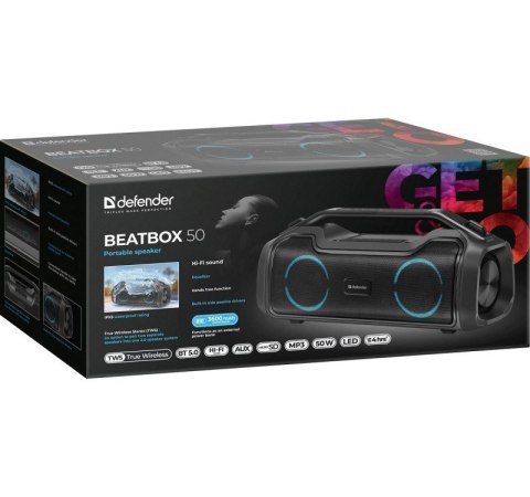 DEFENDER GŁOŚNIK BEATBOX 50 BLUETOOTH 50W BT/RGB/TF/TYPEC/IPX5/PWB 65950