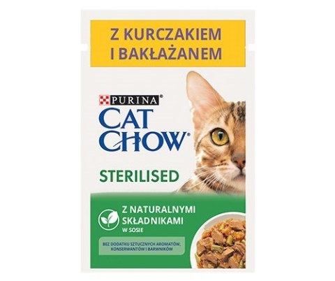 CAT CHOW STERILISED GiG Kurczak Bakłażan w sosie 85