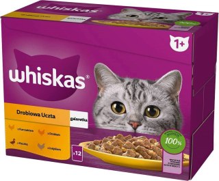 Whiskas Drobiowa Uczta w galaretce Adult - mokra karma dla kota - saszetka -12x85 g