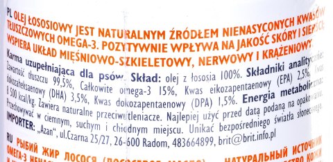 Olej dla psów i kotów Brit (1000 ml )