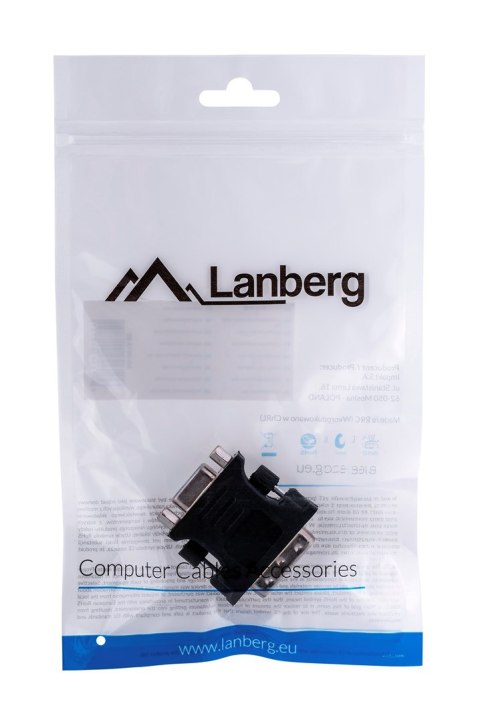 Adapter Lanberg AD-0012-BK (DVI-I (Dual link) M - D-Sub (VGA) F; kolor czarny)