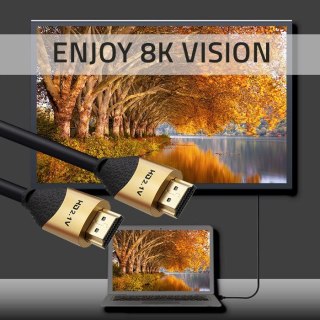 QOLTEC KABEL HDMI V2.1 ULTRA HIGH SPEED 8K | 60HZ | 30AWG | GOLD