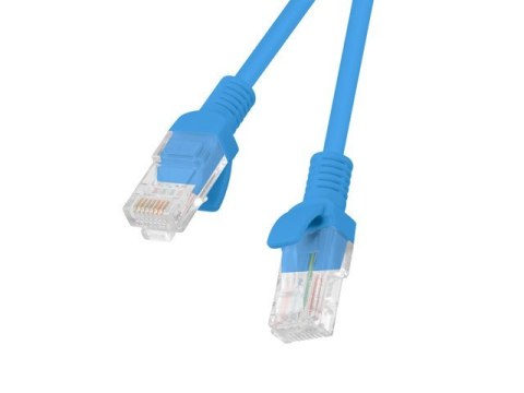 PATCHCORD KAT.5E UTP 0.25M NIEBIESKI FLUKE PASSED LANBERG 10-PACK