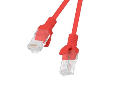 Patchcord UTP Lanberg PCU5-10CC-0050-R (RJ45 - RJ45 ; 0,50m; UTP; kat. 5e; kolor czerwony)