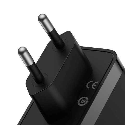 BASEUS ŁADOWARKA SIECIOWA 2X USB-C + USB (CZARNA)