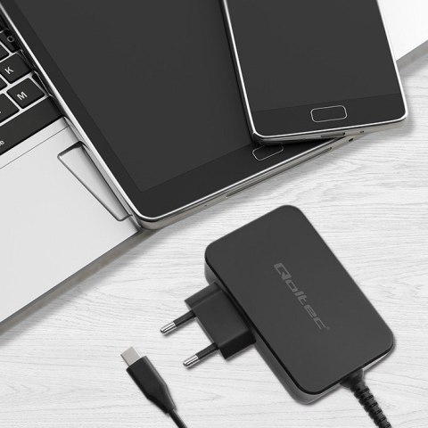 QOLTEC ŁADOWARKA GAN POWER PRO | 1XUSB-C | 100W | 5-20V | 3-5A | CZARNA