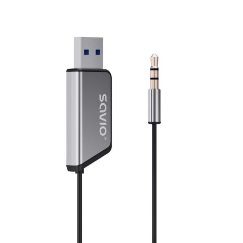 SAVIO TRANSMITER AUX, USB, BLUETOOTH 5.3, FUNKCJA ZESTAWU GŁOŚNOMÓWIĄCEGO, TR-16