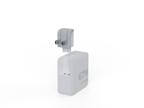 XTORM ŁADOWARKA SIECIOWA TURYSTYCZNA 67W GAN, 1X USB-C PD 67W, 1X USB-C PD 20W, WYMIENNE KOŃCÓWKI EU/UK/USA, KABEL USB-C 2M