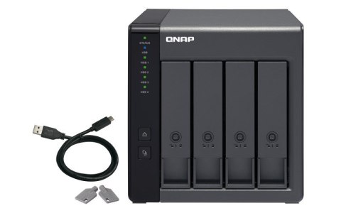 Qnap TR-004 Expansion unit ,Tower, 4x 3.5" SATA HDD, USB 3.0 type-C hardware RAID external enclosure (USB-C to USB-A cable inclu