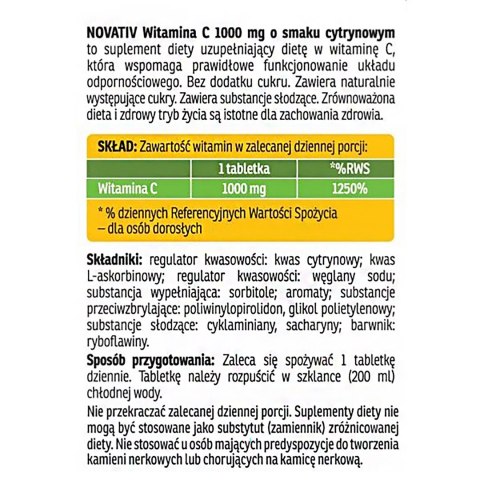 Novativ Witamina C 1000 mg., 20tabl.