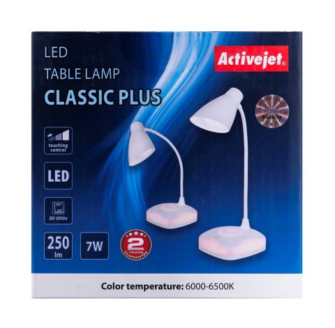 Nowoczesna lampka na biurko LED Activejet CLASSIC PLUS biała z funkcją oświetlenia nocnego