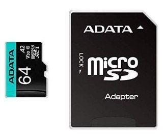 Karta pamięci z adapterem ADATA AUSDX64GUI3V30SA2-RA1 (64GB; Class 10, V30; + adapter)