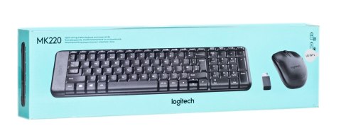 Zestaw klawiatura + mysz membranowa Logitech MK220 920-003168 (USB 2.0; kolor czarny; optyczna)