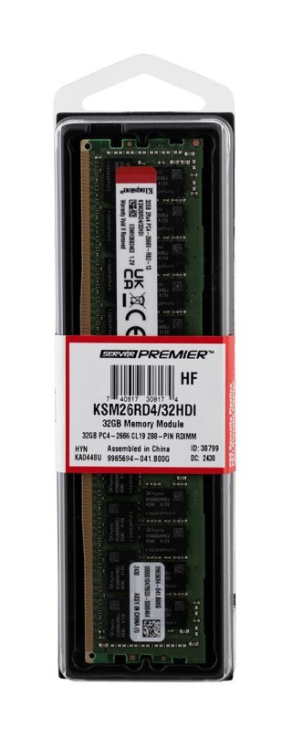 Kingston RDIMM 32GB DDR4 2Rx4 Hynix D IDT 2666MHz PC4-21300 KSM26RD4/32HDI