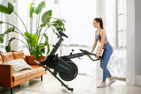 Rower stacjonarny, magnetyczny OVICX Q200X z ekranem dotykowym 15,6" TFT, WIFI bluetooth&app (WYPRZEDAŻ)