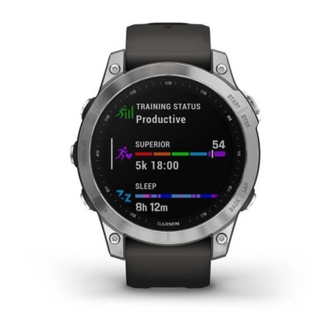 Zegarek Garmin Fenix 7 Standard Edition (47 mm) Silver / Graphite Band