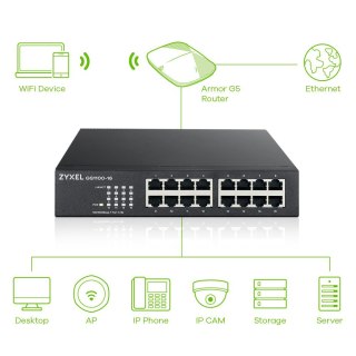 Switch Zyxel GS1100-16 16p Unmanaged Gigabit