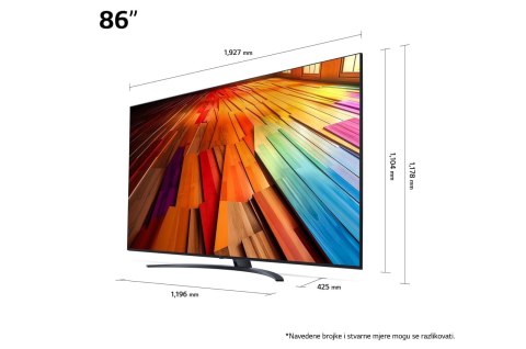 Telewizor LG 86UT81003LA LED 86'' 4K Ultra HD WebOS 24 Dolby Digital DVB-T2 Czarny