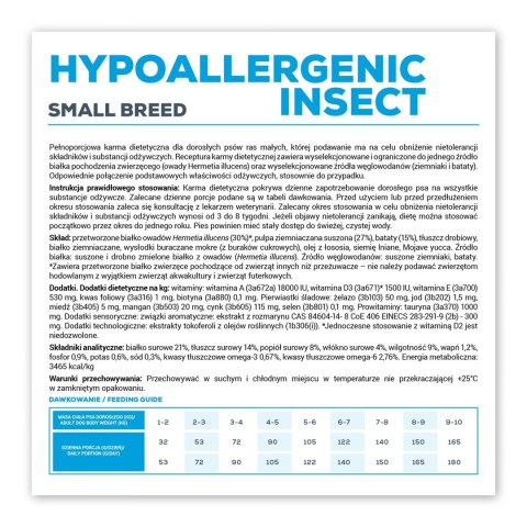 VetExpert Veterinary Diet Hypoallergenic Insect Small Breed 8kg