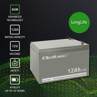 QOLTEC AKUMULATOR AGM | 12V | 12AH