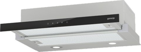 Okap teleskopowy GORENJE TH64E3SGB - front czarne szkło