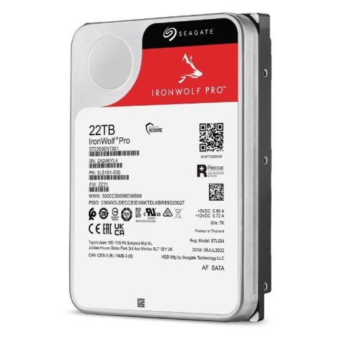 Dysk twardy HDD Seagate IronWolf Pro 22TB 3,5" SATA ST22000NT001