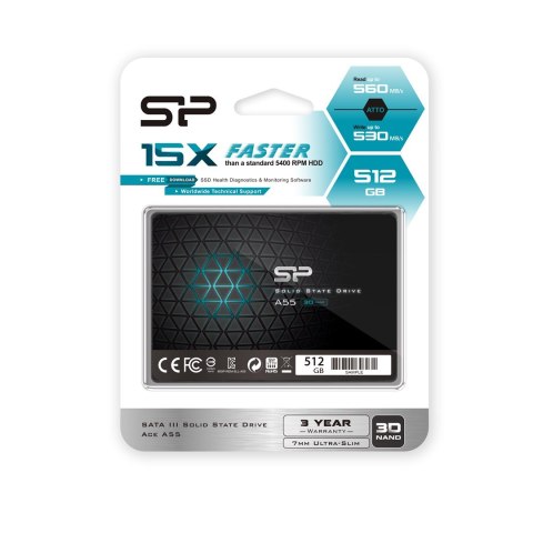 Dysk SSD Silicon Power Ace A55 512GB 2,5" SATA III 560/530 MB/s (SP512GBSS3A55S25)