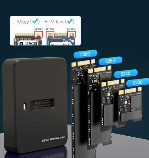 GEMBIRD STACJA DOKUJĄCA DO DYSKÓW M.2 SATA I NVME SSD CZARNA